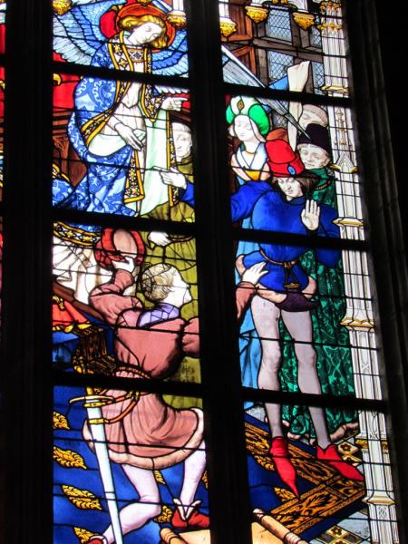 Jeanne d'Arc reconnaît le roi à Chinon, vitrail, cathédrale d'Orléans