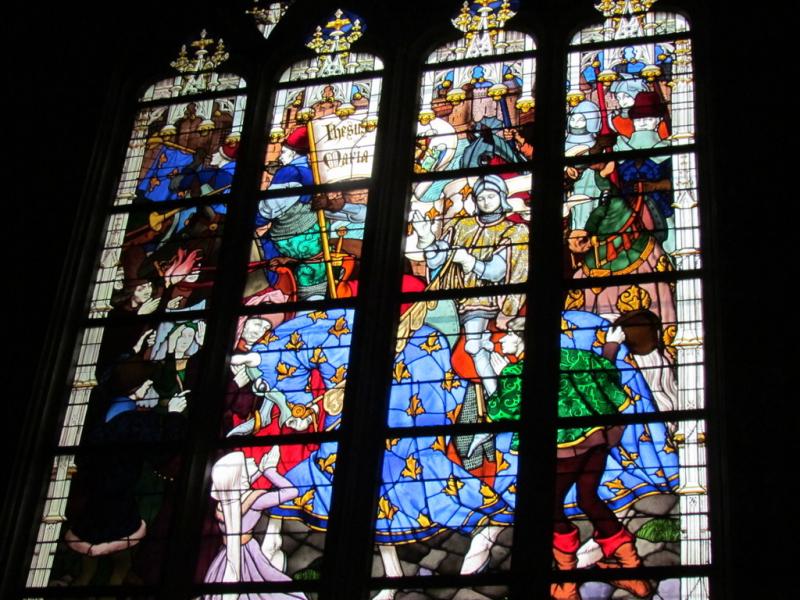 Vitrail évoquant Jeanne d'Arc, cathédrale d'Orléans