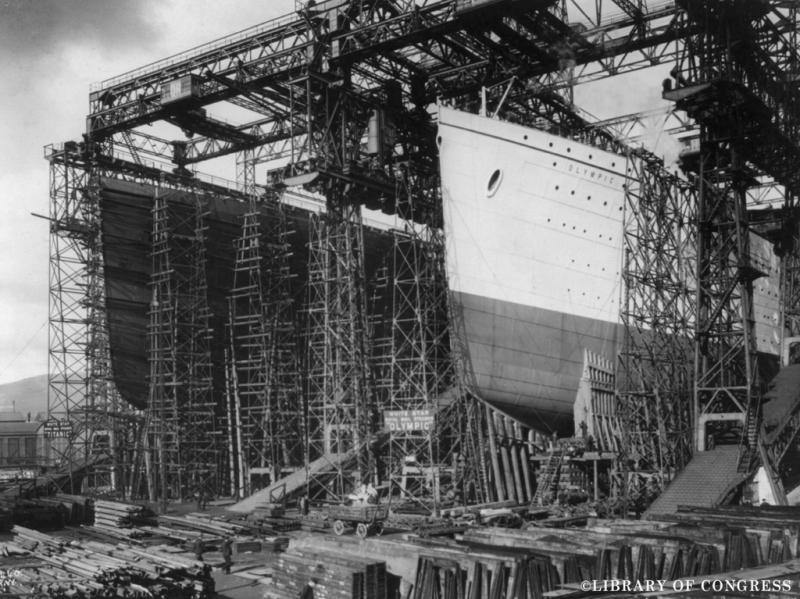 Titanic et Olympic, chantiers navals de Belfast © Library of Congress