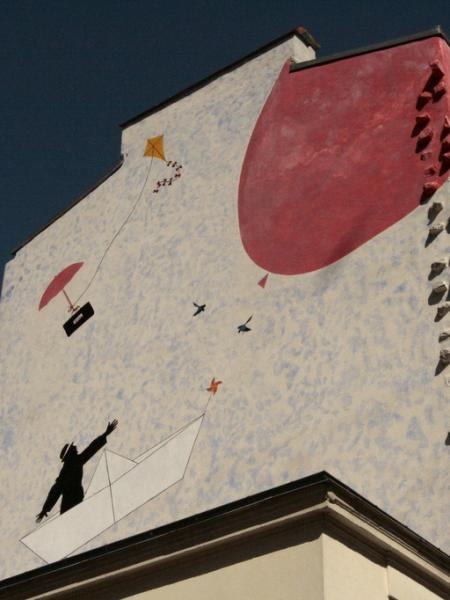 Mur peint de Nemo, rue Henri Chevreau, Belleville, Paris